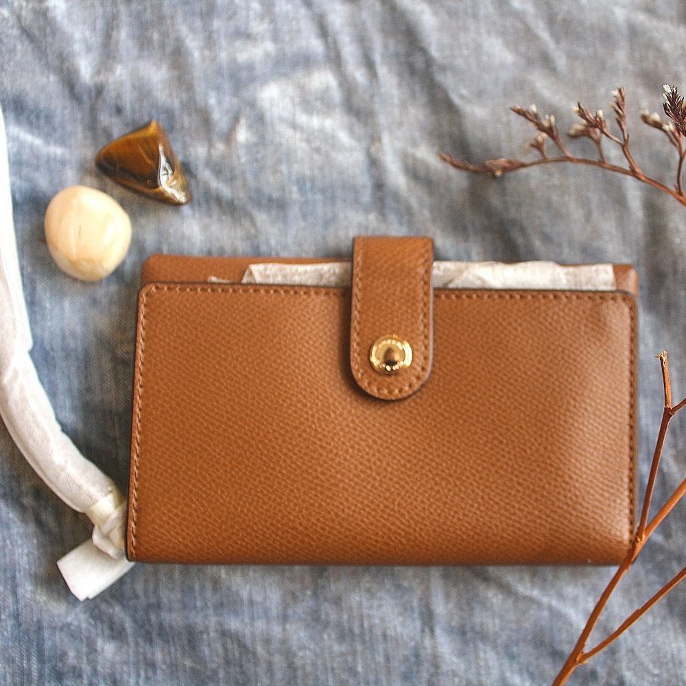 Coach Brown Leather Clutch Wristlet